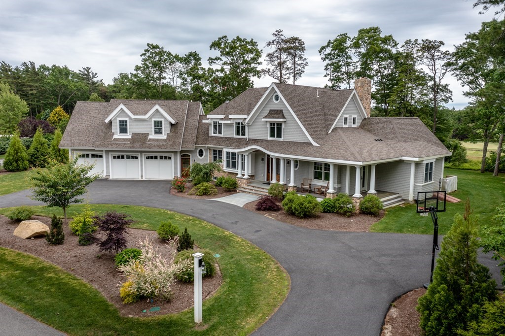 This custom built home (2019) inside the Bay Club of Mattapoisett gives its next owner instant satisfaction of new-construction living. Abutting the 1st tee, w/ 5 bedrooms & 7 baths, you’ll find a chef’s kitchen w/ center island, granite counters, Wolf & Sub-Zero appliances, induction cooktop/convection & steam oven, beverage center, all open to a living room w/ built-ins and wood fireplace. Inside-outside living comes to life w/ the retractable screened-in porch overlooking a large lawn. A 1st floor primary has 2 walk-in closets, double vanities, soaking tub & shower. And a 1st floor office w/ built-ins is ideal for remote work. Keep life orderly with an efficient mudroom and laundry room (w/ dog wash) just off the 3 car garage w/ additional space for 2 golf carts. Each of the bedrooms on the 2nd floor has an ensuite bath. A private staircase leads to a large guest suite over the garage w/ bedroom, sitting room, full bath & kitchenette. Enjoy everything the Bay Club has to offer.