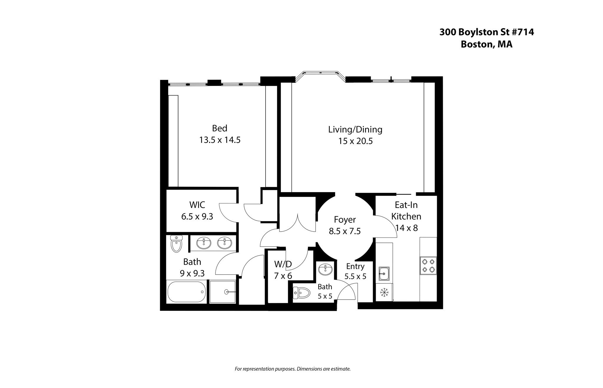 300 Boylston St  Unit 714, Downtown, Boston, MA 02116