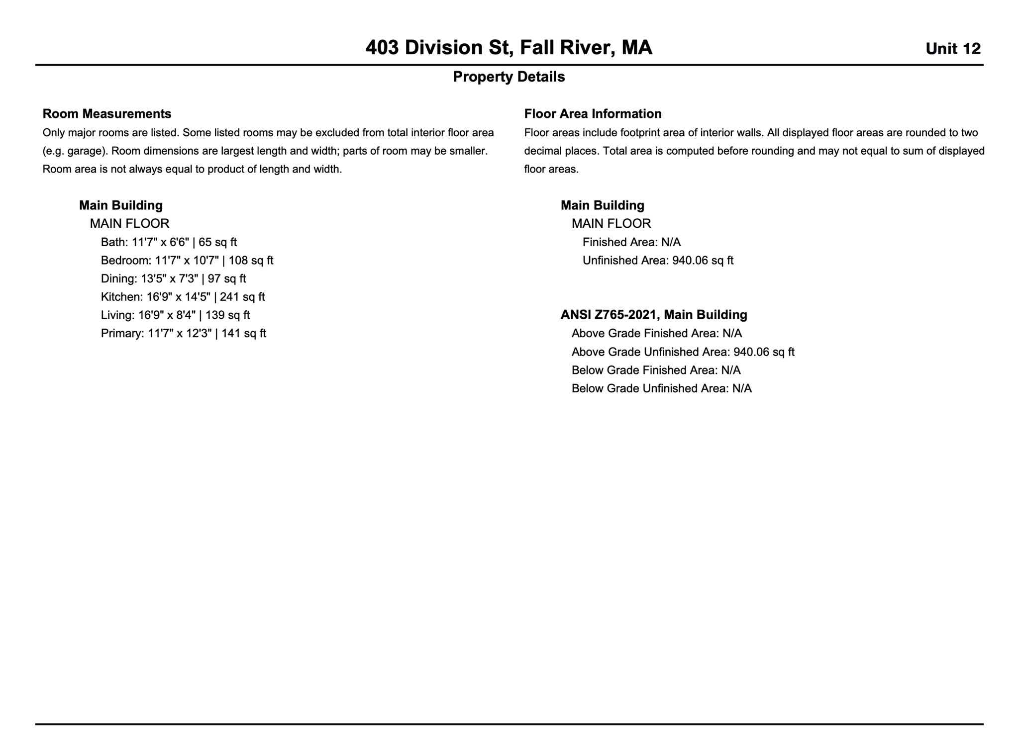 403 Division Street Unit 12, Fall River, MA 02721